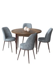 Hanah Home Juego de Mesa y Sillas de Comedor de 5 Piezas Barroco y Gris